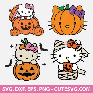 Hello Kitty Halloween Pumpkin SVG Bundle