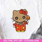 Hello Kitty Sam Trick Or Treat SVG, Halloween Kitty Svg, bats svg, pumpkins svg, spooky svg, png, dxf, eps, cut files for cricut, silhouette