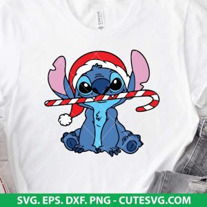 Stitch With Christmas Candy SVG