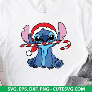 Stitch With Christmas Candy SVG