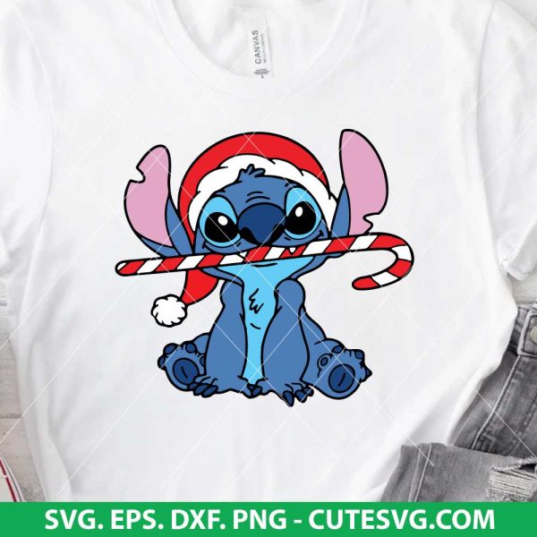 Stitch With Christmas Candy SVG