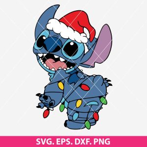 Stitch Christmas Lights SVG File for Cricut