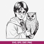 The Owl and Harry Potter SVG, magical owl SVG, Harry Potter-inspired SVG, wizard world SVG, Cricut Harry Potter design