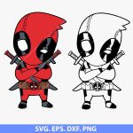 Deadpool Chibi SVG Bundle, Superhero Cut File, Cricut Deadpool SVG, Kawaii Deadpool Clipart, PNG, DXF, EPS, Instant Download