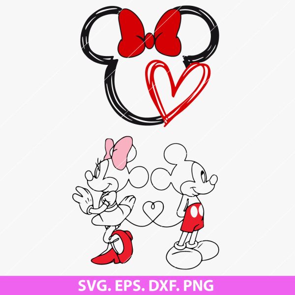 Mickey and Minnie Love SVG