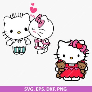 Hello Kitty Kissing Dear Daniel SVG