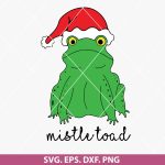 Mistle Toad SVG Design, Christmas Frog SVG, Christmas SVG, Holiday toad SVG, for Cricut and Silhouette, PNG, DXF, EPS, Instant Download