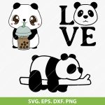Panda SVG, cute panda SVG files, cartoon panda cut files, panda sticker designs, animal SVG bundle for Cricut, kids’ panda t-shirt SVG, panda lover svg