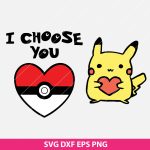 Pikachu Valentine SVG design, love pokemon SVG, electric heart SVG, cute geeky Valentine SVG, Pokémon love design, Valentine’s Day SVG