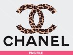 Chanel leopard logo, sublimation printing png, luxury fashion design, leopard print pattern, high-resolution sublimation file, fashion accessory design