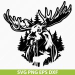 Moose SVG, moose design, wildlife SVG, nature clipart, rustic decor, outdoor theme, cutting machine files, Cricut SVG, Silhouette file