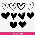 Cute Heart SVG, Heart Cut File for Cricut, Love SVG Bundle, Valentine’s Day SVG, Romantic Heart Design, Wedding SVG Clipart, Kawaii Heart